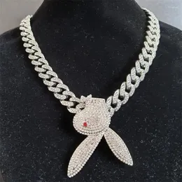 Pendant Necklaces Hip Hop Play Boy Necklace For Men Women Icy Jewelry With Iced Out Crystal Miami Cuban Chain Fashion