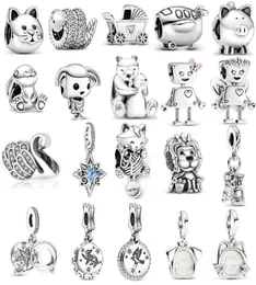 s925 Sterling Silver Bead Charms Beaded Cute Robot DIY Fashion Women039s Jewelry Gift Original Fit Pandora Luxury Bracelet Ladi1637806