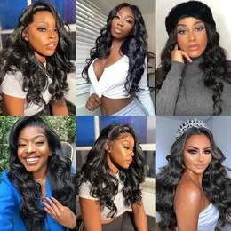 Joedir 13X4 Body Wave Frontal Wig Glueless Pre-plucked Lace Wigs Transparent Lace Front Human Hair Wigs For Women Brazilian Remy
