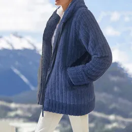 Jackets femininos 2023 Women Winter Warm Faux Fur Coat Zipper Plexhed Cardigan Capuz solto Capuz de camisa de moletom fora