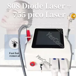 Epilator New 2022 diode Laser 1064 755 808nm 2in1 Hair Removal Laser Nd Yag Lazer Laser Tattoo Removal Machine Painless Beauty Equipment