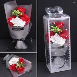 Decorative Flowers 1 Bouquet Artificial Soap Rose Flower Valentine Mother Day Gift Wedding Decor