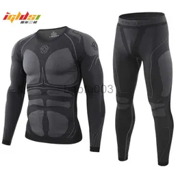 Herrspårar Herrens vinter termiska underkläder Set Long Johns Male Functional Training Camo Sports Sexig fitness Long Johns Run Tracksuit J230531