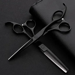 Shears professional japan 440 steel 6 inch black hair scissors set cutting barber salon haircut thinning shears hairdressing scissors