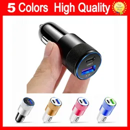 PD Car Charger 70W Car Phone Charger USB Type C Car-Charge-Charge-Charger Charge Charge Charge Charge Charge Fast Charging in Car USB-C Adapter for Mobile Xiaomi Note 11 iPhone 13 12 QC 3.0