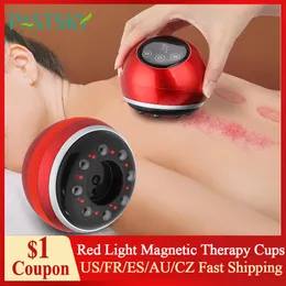 Masażer elektryczny słoiki masażer na próżniowe masaże dla ciała antycellulitowe czerwone światło terapia magnetyczna kubka szklanki kubki kubki