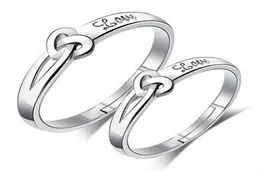 925 sterling silver items crystal jewelry couple rings noble simple tie knot pair rings new lover gift3942700