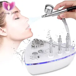 Massageador beleza estrela diamante microdermoabrasão máquina de dermoabrasão com pistola de pulverização de água sucção a vácuo esfoliação massagem facial