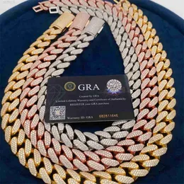 Trending Hip Hop Jewelry Gra Certificate 18mm Sterling Silver 925 14k Gold Moissanite Big Cuban Link Chain