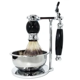 ブレードIrazor New Arrivan Wet Shaving Kit Safety Razor Stainless Stend HolderとLather Mug Bowl for Men Christmas Gift Set