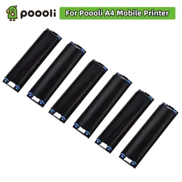 Stampanti 6rolls stampante Poooli Ribbons Termal Transfer Ribbon Stampante Forniture compatibili con stampante mobile Poooli A4 (2rolls/box)