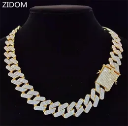 Men Hip Hop Chain Necklace 20mm heavy Rhombus Cuban Chains Iced Out Bling fashion jewelry For Gift 2202178626286