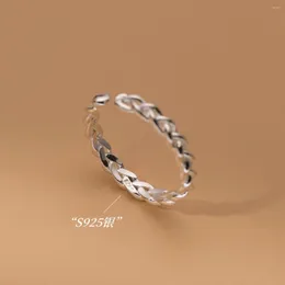 Anillos de racimo La Monada tamaño 53-60mm tejido plata de ley 925 para mujer ajuste dedo abierto anillo de boda joyería fina