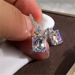 Vecalon 2019 Female Dangle earring AAAAA Cz Real 925 Sterling silver Party wedding Drop Earrings for women Statement Jewelry
