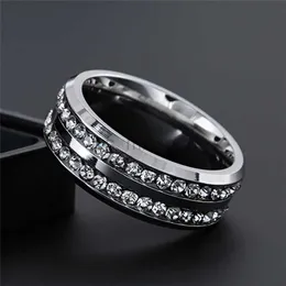 Anéis de banda ZORCVENS Nova moda ouro prata cor aço inoxidável zircônia cúbica anel de dedo moda jóias zircão anel de casamento para homens j230531