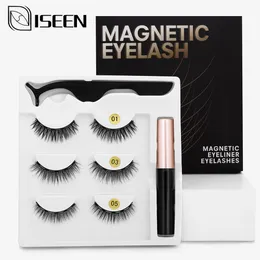 Pennelli Ciglia magnetiche Visone 3D Ciglia finte Magnete Eyeliner Ciglia finte Liquido impermeabile Estensione ciglia a lunga durata Trucco