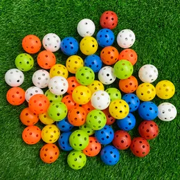 ゴルフボール24pcsbag 42mmエアフロープラスチック穿孔色の屋内練習230530