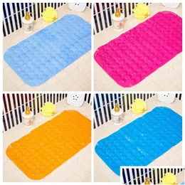 Badematten 35x65cm Antislip Mas Mat Badezimmer Pierced PVC Safe Pad mit Saugnäpfen Rutschfestes Zubehör Dh0757 Drop Lieferung Home Gard Dhod5