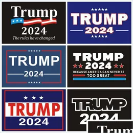 Banner Flags Trump 2024 ملصق الحملة الرئاسية الأمريكية Donald Car Pumper ملصقات إسقاط تسليم المنزل Garden Party Supplie Dhtxf