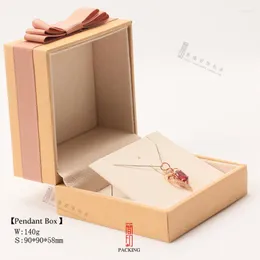 Jewelry Pouches Boxes Natural Kraft Case Paper Packing Box Ring Or Pendant Bracelet