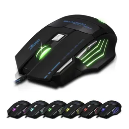 Möss zelotes 7200 dpi USB Wired Gaming Mouse justerbar USB Computer Mouse 7 -knapp Ergonomiska möss för bärbar dator PC -mus T10 T60 T80