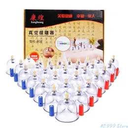 Massager 32 Cuppins Glass Resin Therapy Cups Healthy Chinese Medical Vacuum Cupping Suction Therapy Device Body Massager Set