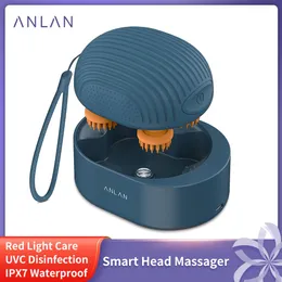 Relaxation ANLAN Smart Head Massager Electric Scalp Brush Neck Shoulder Care Red Light Hair Care IPX7 Waterproof Wireless Scalp Massager
