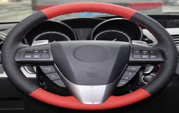 Red Black Genuine Leather Handstitched Car Steering Wheel Cover for 20112013 Mazda 3 Mazda CX76845498