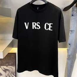 Herr tees ny kort ärm t-shirt klassisk logotyp bokstäver tryck par mode män kvinnor prue bomullstoppar