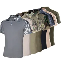Camisetas de caça camuflagem camisas militares camisetas mensais para homens ao ar livre camisa tática de seca rápida Tops Tops Roupas Camista do exército Caminhada 230530