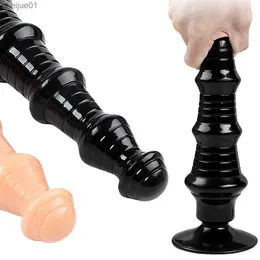 Brinquedos para adultos Plugue Anal Super Longo com Ventosa Silicone Próstata Massageador Tampão Grosso para o Bumbum Dildo Enorme Puxe Contas Brinquedos Sexuais para Homem Mulher L230518