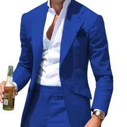 Blazers Men Suits 2022 Slim Fit Peak Lapel Mens Blazers Jackets Pants 2 Piece Formal Causal Business Wedding Groom Wear Costume Homme