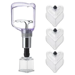 Massager 공유 HO 4PCS 심장 모양 ABS 진공 캔 은행 총 컵핑 항 세포 라이트 마사지 항아리 흡입 중국 건강 관리 요법