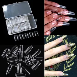 Falska naglar 100st Fake Nails Artificial Coffin Extension Accesorios Capsules Ongles En Gel X Nail Supplies for Professionals 230530