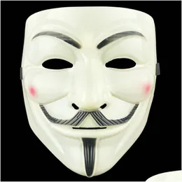 Party Masks Halloween Horror Grie Mask Plastic V Vendetta FL Face Man Street Dance Costume Roll Cosplay Atmosphere Props Drop Deliv DH3PR