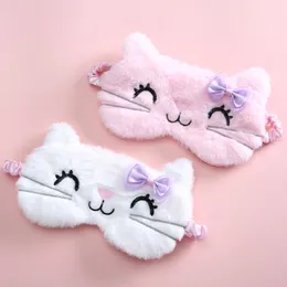 Animals Cute Cat Soft Sleeping Eye Cover Mask Animal Plush Fabric Blindfold Relax Girls Lady For Home Traveling Eye Care