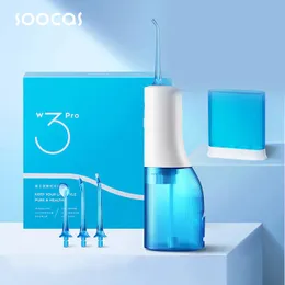 Whitening Soocas W3 Pro Wasser Flosser Zähne 4 Typ Düsenreiniger oraler Bewässerung typec wiederaufladbarer Reiniger 7Modes Wassertank abnehmbar