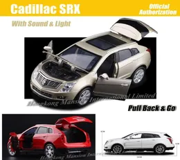 132 Scale Luxury SUV Diecast Alloy Metal Car Model For Cadillac SRX Collection Offroad Model Pull Back Toys Car4158094