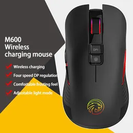 Mice M600 2.4G Wireless Computer Mouse With USB Receiver Dazzling RGB Luminous Silent Click Optical Wireless Gaming Mouses For Laptop