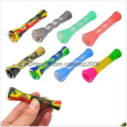 Tubi di fumo Sile Pipe Bong di vetro 3,4 pollici Sigaretta a mano Mini portasigarette di tabacco portatile Drop Delivery Home Garden Hous Dhgar