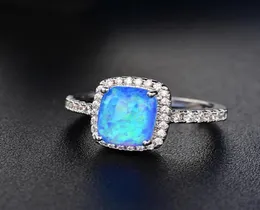 Exquisite Women039 s 925 Sterling Silver Ring White Blue Purple Green Red Princess Cut Fire Opal Diamond Jewelry Birthday Propo2910858