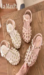 2020 Summer Girl039s Sandals Children039s Princess Shoes Hollow Shoes with Rivets Soft Bottom Fashion Sandals Size 213611305231