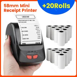 Принтеры 2022 Mini Bluetooth Wireless Thermal Printer 58mm Коммерческий квитанционной машины