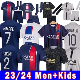2023 Parijs MBAPPE #7 Voetbalshirts HAKIMI 30 10 FANS SPELER 4th 23 24 SERGIO RAMOS PsGS Voetbalshirts Shirt MARQUINHOS VERRATTI ICARDI Uniform Kids Kit Sets