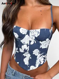 Crop top voor dames Nieuwe zomermode print strapless mouwloos slank camis chic backless casual club tanktop