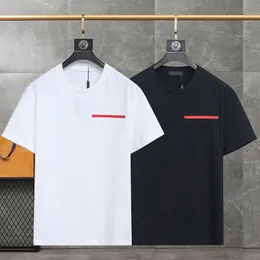 Camiseta masculina primavera verão designer nova camiseta feminina férias manga curta moda casual estampa monograma bordado preto e branco faixa de tamanho superior personalizável S-XXL