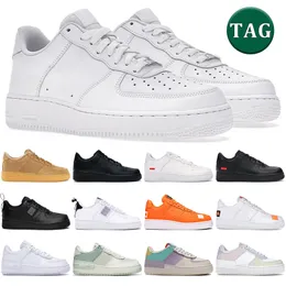 Ontwerper AF1 1 Lage Casual Shoes Men Women One Triple White Black Flax Shadow Pale Ivory Spruce Aura Mens Trainers Outdoor Platform Sneakers