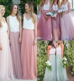 Modest Long Bridesmaid Dresses Without Blouse Tulle Skirts Tiered Ruffles Custom Made FloorLength Cheap Long Bridesmaid Skirts 206256287