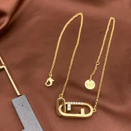 Женские дизайнеры Золото -бриллиантовое подвесное ожерелье роскошные дамы классические ожерелья цепочки