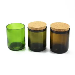 Skär vinflaska i ljusstaken Vase Drinking Glasses Handgjorda tomma ölflaskor Hantverk Diy Holiday Alkoholgåvor Idéer